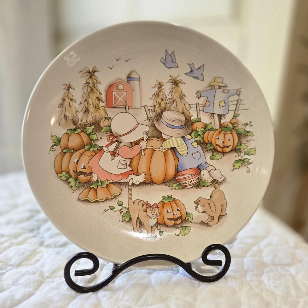 Vintage Watkins Country Kids Collectors Dessert Plates -‎ set of 5